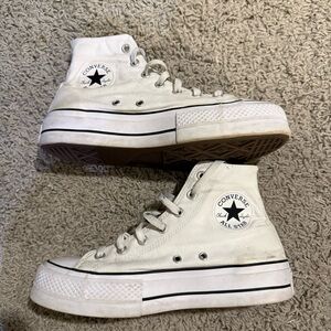 Converse White Platform High-Top Sneakers